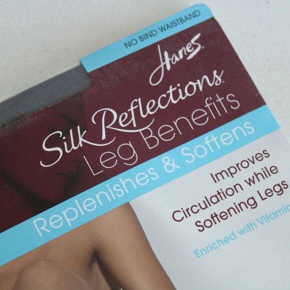 Vintage 1990s 2000s Pantyhose, New NOS, Hanes Barely Black, Size A-B, Silk Refle - Picture 3 of 10